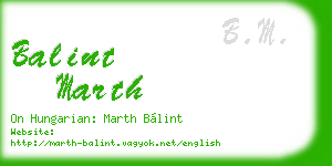 balint marth business card