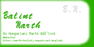 balint marth business card